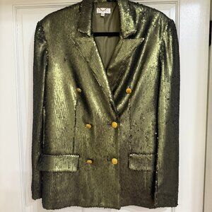 Beautiful Ronny Kobo Olive Sequin Jacket sz M